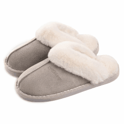 Misolin Damen Herren Hausschuhe Winter Warme Faux Pelz Slippers Weiche Flache Plüsch Pantoffeln Rutschfeste Outdoor/Indoor - mit super Qualität 38.5/40 EU Santorini