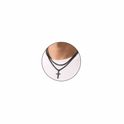 Esmoly Kreuzkette Kreuz Kette Herren Silber Gold Schwarz Halskette Edelstahl Kubanische Kette Geschichtet Kreuz Anhänger Abschluss Geburtstag Geschenke für Männer Junge Weihnachtsgeschenk 18inch/20inch Schwarz