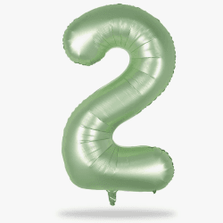 Geburtstag Zahlen Luftballon 2 jahre, 40" Groß Salbeigrün Folienballon Zahl 2 für Mädchen, 101cm Grün Ballon 2. Geburtstagsdeko, Olivgrün Zahlenballon 2 zum Frau Jubiläum Party Deko, Fliegt mit Helium Salbeigrün Zahl 2