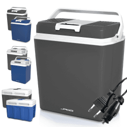 Jago® Kühlbox - 20/25/40L, Griff, 12/220V, Auto, Steckdose, Kühl-, Warmhaltefunktion, Blau/Anthrazit/Rot - Elektrische Kühltasche, Mini-Kühlschrank, Camping, Picknick, Strand, Wohnmobil 20 L Anthrazit