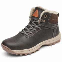 Mishansha Unisex Winterschuhe Warme Gefütterte Winterstiefel Wasserdicht Wanderschuhe Gr.36-48 39 EU Braun