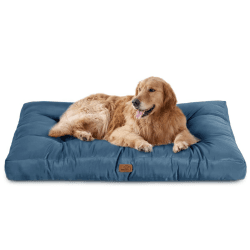 BEDSURE Hundekissen Grosse Hunde waschbar - 111x89cm Hundebett wasserdicht XXL für große, mittelgroße Hunde gepolstert Hundematte blau in 10cm Höhe Navyblau L 111 x B 89 x H 10 cm
