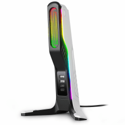 IFYOO RGB-Gaming-Headset-Ständer mit 2 USB- und 1 Typ-C-Anschlüssen, Spiel-Kopfhörer-Halterung für PC, Xbox One, Xbox Serie S/X, PS5, PS4, Kopfhörer-Halterung, Schreibtisch-Gamer-Zubehör, Schwarz und