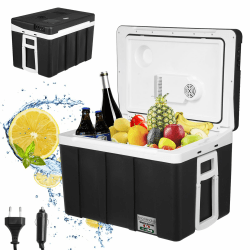 WOLTU Kühlbox Auto 50L Elektrisch 12v 230v, Zum Kühlen und Warmhalten, Camping Kühlbox Auto und Steckdose, Thermobox Kühlschrank Groß für Strand, Beach, Picknick, Summer Saver, Schwarz 50 L Schwarz