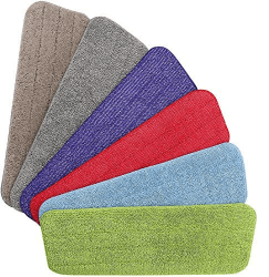 Vicloon Mop Pads, 6 Stück Mop Microfaser Reinigung Pads, Wischmopp-Reinigungskissen für Alle Sprühwischer & Reveal Wischmopps Waschbar, 42×14 cm Bunt