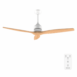 Cecotec - Deckenventilatoren Energy Deckenventilator Aero 5270 Lightwood, DC 40W Motor, 132 cm, Steuerung, Timer, 6 Geschwindigkeiten, Sommer und Winter, einstellbare Höhe 15 oder 25 cm, Leise Weiß | Holz 40W