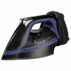 Russell Hobbs Dampfbügeleisen [opt.Temperatur für alle Stoffe, platzsparende Kabelaufbewahrung] One-Perfect-Temp (2400W, 200g Extra-Dampfstoß,Keramiksohle,Selbstreinigung,Antikalk) Bügeleisen 26731-56