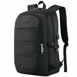 AMBOR Rucksack Herren, 17,3 Zoll Laptop Rucksack Schulrucksack mit USB-Ladeanschluss, Backpack Damen Anti-Diebstahl Rucksack Multifunktion Notebook Tasche Wasserdicht, Schwarz 17.3 inch Schwarz