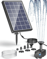 Biling Solar Springbrunnen für Außen mit Glas Panel, 3.5W Solar Brunnenpumpen Gartenbrunnen Wasserpumpe für Vogelbad, Solarbrunnen für Draussen mit 4ft Wasserleitung für Wasserspiel, Teiche 3.5W NO Battery