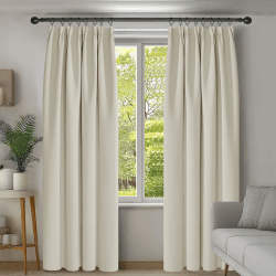 Deconovo Verdunkelungsvorhang Blickdicht Vorhang mit Kräuselband Gardine für Balkontür dicke Thermogardine Kälteschutz warm Hitzeschutz, 160x132cm(HöhexBreite), Creme, 2er Set H160 x B132 cm (2er Pack) Creme
