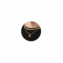 Kette Herren Kette mit Buchstaben A-Z Silber Gold Schwarz Buchstaben Kette Edelstahl Anhänger Halsketten Doppelkette Necklace Men 18+20 Inches Geburtstage Geschenke für Männer Junge Weihnachtsgeschenk Gold O