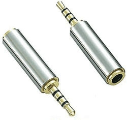 NAOGUNH - Adapter für 2,5 mm auf 3,5 mm Stereo-Klinkenstecker, für Kopfhörer, Tablets, 4-poliger Stereo-Klinkenstecker, Adapter 2,5 mm auf 3,5 mm