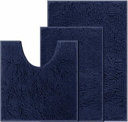 UHOUSEST Badematte rutschfest, Weicher Badezimmerteppich-Wasserabsorbierend Badematte, Maschinenwaschbar Badvorleger, für Badewanne und Toilette-Darkcyan 3 Stück Darkcyan 50x80 & 40x60 & 50x50(U)