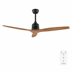Cecotec - Deckenventilatoren EnergySilence Aero 5270 DarkWood, DC 40W Motor, 132 cm, 3 Klingen, Steuerung, Timer, 6 Geschwindigkeiten, Sommer und Winter, einstellbare Höhe 15 oder 25 cm, Leise Schwarz | Dunkles Holz 40W