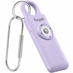 Selbstverteidigungssirene, wiederaufladbar, persönlicher Sicherheitsalarm für Frauen, 130 dB Sirene, Stroboskop-SOS-LED-Licht. Hilft Älteren und Kindern Notruf (Orchidee) Upgrade-purple
