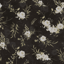 Hode Selbstklebende Tapete Blumen 44x300cm Schwarz Gold, Klebetapete Selbstklebende Pflanzen Design, Klebefolie Wandtapete Vintage, Möbelfolie Wasserdicht Klebefolie Möbel für Wohnzimmer Schlafzimmer 44x300cm C-schwarz