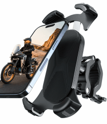 Deerfun Handyhalter Fahrrad, Handyhalterung Motorrad - 2024 Universal 360° Lenkerhalter für iPhone 15, 14 Pro Max Plus, für 4,7-7,0 Zoll Smartphones Schwarz [Upgrade]