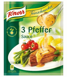 Knorr Feinschmecker 3 Pfeffer Sauce würzige Soße ohne geschmacksverstärkende Zusatzstoffe und Farbstoffe 23x 250 ml Drei Pfeffer 250 ml (23er Pack)