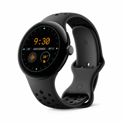Google Pixel Watch 3 (45 mm) – Android smartwatch with Heart Rate Tracking, Advanced Running from Fitbit, Fitness Insights, 24-Hour Battery – Matte Black Aluminium Case – Obsidian Band – LTE Black LTE