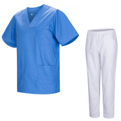 MISEMIYA - Unisex-Schrubb-Set - Medizinische Uniform mit Oberteil und Hose 817-8312-BLANCO XL Blauer Himmel
