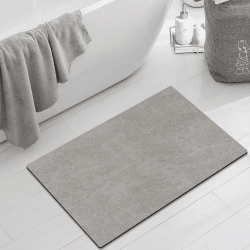 Walant Badematte Rutschfester,40x60cm Absorbierende Bodenmatten rutschfeste, Badezimmermatten Antirutsch,Duschvorleger Schnell Trocknend Schmutzabweisende Pflegeleichte,Waschbar Bathroom mat Klassisches Grau