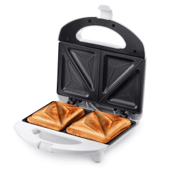Ufesa SW7862 Sandwichmaker 750 W, antihaftbeschichtete Platten, perfekte Versiegelung, 2 Sandwiches, BPA-frei, Weiß, Amazon-Exklusiv Sandwichmaker 750W