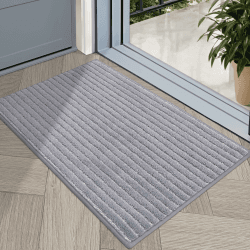 COSY HOMEER Fußmatte Innen, rutschfest Schmutzfangmatte Innen, Maschinenwaschbarer, Waschbar Fussmatte Innen, Absorbierend Fussmatte Für Hintertür, Eingang, Flur, Küche(50 x 80cm,Grau) Grau 50 x 80 cm (Rechteckig)