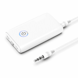 ORIA Bluetooth 5.3 Adapter, 2 in 1 Bluetooth Aux Adapter 3,5mm, Bluetooth Audio Empfänger Rauschreduzierung, für Auto, Lautsprecher, Stereo Systeme und Kopfhörer - Weiß