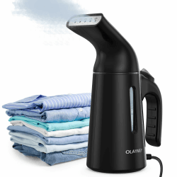 OLAYMEY Steamer Dampfglätter GY169, Dampfbügeleisen Kleidung Steamer Fast Wrinkle Remover, Dampfbürste Faltenentferner Kleingeräte Verwendbar für Reisen, Büro und Zuhause, Schwarz GY169-B