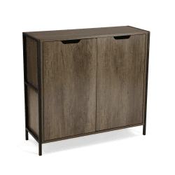 Versa Lizzy Schmales Möbelstück für den Eingangsbereich oder Flur, Moderner Konsolentisch, 2-türiger Schrank, Schuhregal, Maßnahmen (H x L x B) 78,8 x 30 x 83,2 cm, Holz, Farbe: Braun und Schwarz 83 cm