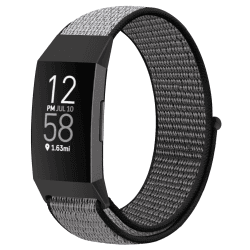 Runostrich Nylon Armband Kompatibel mit Fitbit Charge 4/Charge 3/SE, weiches Ersatzarmband atmungsaktives Sportarmband mit Uhrenarmbänder für Damen Herren Eisengrau