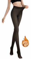 BTkviseQat Thermostrumpfhosen für damen,Strumpfhosen Damen Winter,Gefütterte Strumpfhose,Gefälschte Durchscheinend Plüschstrümpfe Pantyhose Wärmende Fleece Strumpfhose Schwarz Durchsichtig,220g, für 5 ~ 20 ℃ S-M