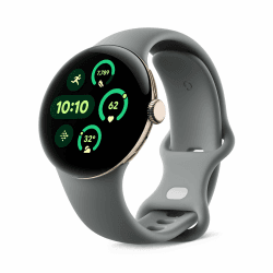 Google Pixel Watch 3 (41 mm) – Android smartwatch with Heart Rate Tracking, Advanced Running from Fitbit, Fitness Insights, 24-Hour Battery – Champagne Gold Aluminium Case – Hazel Band – Wi-Fi Warm Gold Wifi