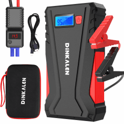 DINKALEN Starthilfe Powerbank, Auto Starthilfe Powerbank, Jump Starter für 7,0L Benzin Oder 5,5L Diesel, 12V Auto Starthilfe mit LED Taschenlampe large