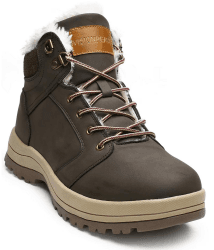 visionreast Warm Gefütterte Winterschuhe Unisex Wasserdicht Wanderschuhe Schneestiefel Winter Trekking Winterboots für Herren Damen Schnürsenkel rutschfest Outdoor 38 EU Braun