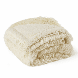 BEDSURE wasserdichte Hundedecke für große Hunde, Langer Plüsch Hundedecke waschbar, Haustier Decke flauschig und weich, Schutzdecke Hundesofa, Katzendecke für Katzen, 100 x 120 cm, Creme L(100x120cm) Creme