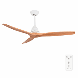 Cecotec Deckenventilator mit Fernbedienung und Timer EnergySilence Aero 590, 70 W, Energiesparend, 132 cm (52") Klingen, Kupfermotor, 3 Geschwindigkeiten, Buchenholzfarbe Weiß / Buche 40W