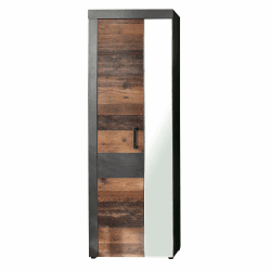 trendteam smart living - Garderobenschrank Schrank - Garderobe - Indy - Aufbaumaß (BxHxT) 65 x 192 x 34 cm - Farbe Graphit Grau Matera mit Old Wood - 187912723