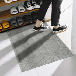 LUKDUNG Fußmatte 60x90cm - rutschfest, Waschbar, Schmutzfangmatte für Innen & Außen - Sauberlaufmatte für Haustür, Eingang, Patio, Flur Grey-diamond 60 x 90 cm