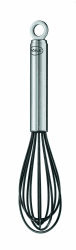 RÖSLE Schneebesen Silikon, hochwertiger Rührbesen mit schmalem Griff, Edelstahl 18/10, Silikon, Temperaturbeständig bis 220 °C, Spülmaschinengeeignet, Länge 27 cm Single Schneebesen Silikon 27 cm