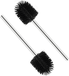 Valschen 2 Stück Silikon Klobürsten, WC-Bürste Toilettenbürste Klobürsten Ersatz-Bürste aus Edelstahl, 8 x 35 x 8 cm, Schwarz