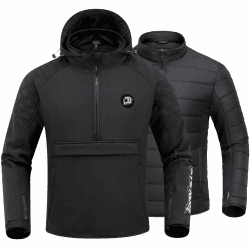 IRON JIA'S Motorradjacke Herren Winter, herausnehmbares Innenfutter, CE-Schutzpanzerung, wasserdichte, winddichte und kältebeständige Motorradjacke-XL XL Große Größen Schwarz