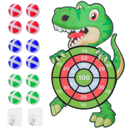 Dinosaurier Spielzeug für Kinder, 77cm Klett Dartscheibe mit 12 Bällen Kinder Brettspiele Dart Wurfspiel Drinnen und Draußen Spiele Party Geschenke für Kinder Junge Mädchen ab 3-12 Jahre