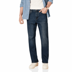 Amazon Essentials Herren Stretchjeans, Gerade Geschnitten 36W / 32L Dunkle Waschung