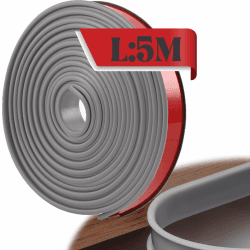 LeapBeast U-Form Selbstklebend Möbelkantenband, 5 Meter Möbelkantenband Flexible TPE Faltbarer Kantenschutz für Tische Bettkanten Nachttische Wand Ecken Esstische Kommoden Möbel (22MM, Grau) 22MM Grau