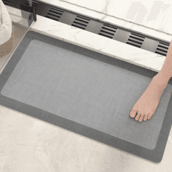 Color G Badteppich rutschfest Waschbar 40 x 60 cm, Badezimmerteppich Absorbierend, Kieselgur Badematte Wasserabsorbierend, Schnelltrocknend Badvorleger für Dusche, Badewanne und Toilette, Dunkelgrau Dunkelgrau 40x60cm