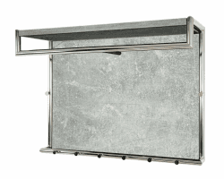 HAKU Möbel Wandgarderobe betonoptik, Chrom, MDF, Metall - Maße: B 80 cm x H 60 cm x T 30 cm, Style: Modern Chrom-betonoptik 80 x 30 x 60