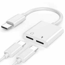 USB C Kopfhörer Adapter und Laden, Doppel Type C Buchse Aux-Audiokabel Aufladen Kopfhörer zubehör Splitter Kompatibel mit Samsung Galaxy S24 S23 S22 S21 S20 Note 20 Huawei Mate 20 Pixel 6 5 4 3