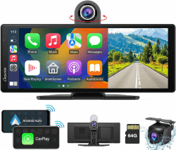 2024 Neueste Carpuride 4K W903 Kabellos Carplay & Android Auto-Autoradio mit 4K-Dashcam, Rückfahrkamera, Tragbarem 9,3-Zoll-IPS-Touchscreen, Autoradioempfänger mit Spiegel, Bluetooth, Fahrnavigation W903 4K