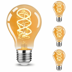 URing Glühbirne E27 LED Warmweiss Vintage - Edison Birne Leuchtmittel Retro E27 2200K 4W Energiesparlampe Filament Lampe Dekorative für Nostalgie Industrial Café Bar Beleuchtung, 3 Stück (A60) 3pcs